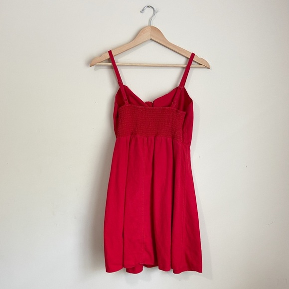 Red Spaghetti Strap Sleeveless Mini Sundress - Picture 5 of 8